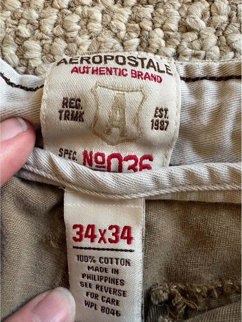 Vtg Y2K 2000s Thick Aeropostale 036 Loose Wide Leg Cargo Pants M 34x34 Grunge